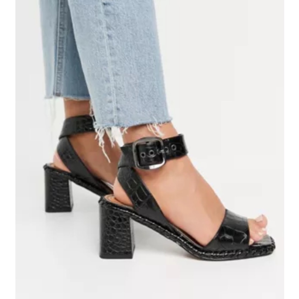 ASOS Design Black Midis Block Heel sandal